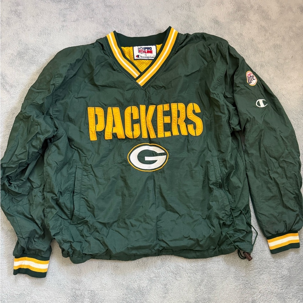 Champion Green and Yellow Green Bay Packers Pullover